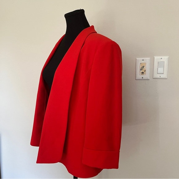 Kasper Red Cropped Jacket Size 10 - Picture 2 of 6